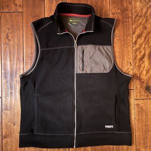 G.H. Bass Explorer Vest Mens L Black Fleece Full Zip Sleeveless Jacket Outdoor